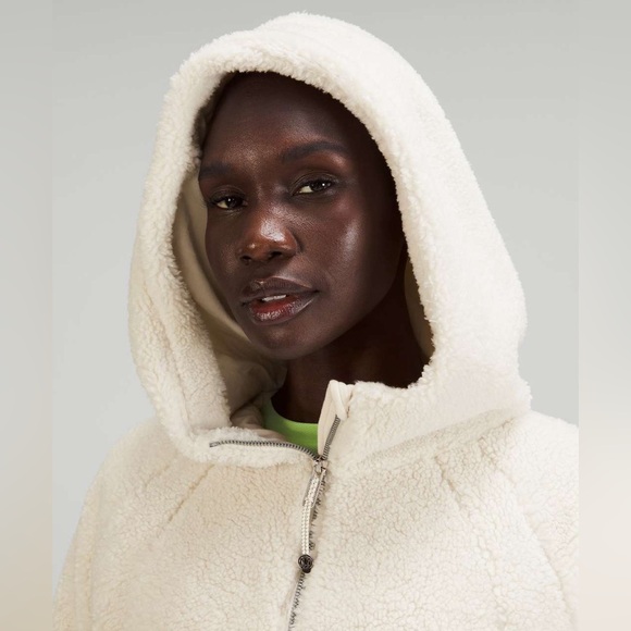 Lululemon Scuba Oversized Half-Zip Fleece Hoodie White Opal - Picture 4 of 10